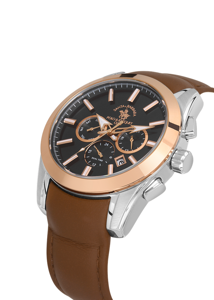 SB.1.10444 Elegant Santa Barbara Polo Men's Watch Genuine Leather Band
